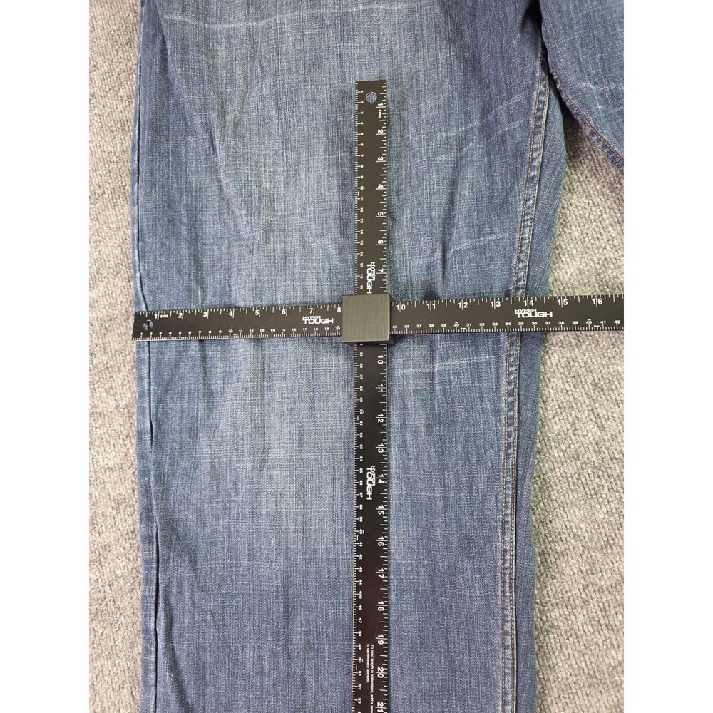 Mens Fosho Premium Collection Baggy Jeans 48x33 Wide Leg Denim Blue - Picture 7 of 10